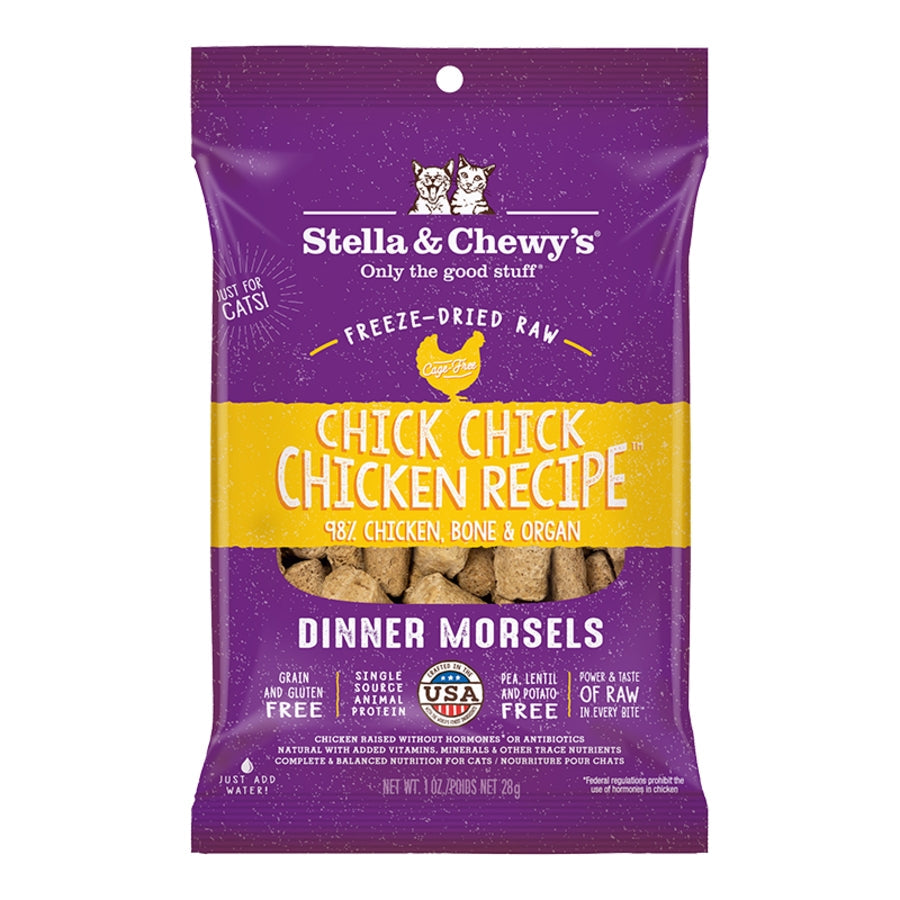 Stella & Chewy's Chick Chick Chicken Freeze-Dried Raw Cat Food, 1 oz each, Case of 8