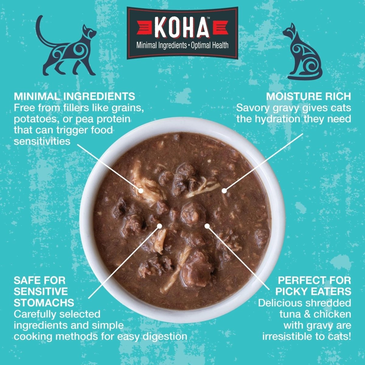 Koha Cat Grain Free Poke Bowl 3oz. Variety Pack (Case of 24) - Pets Perfect