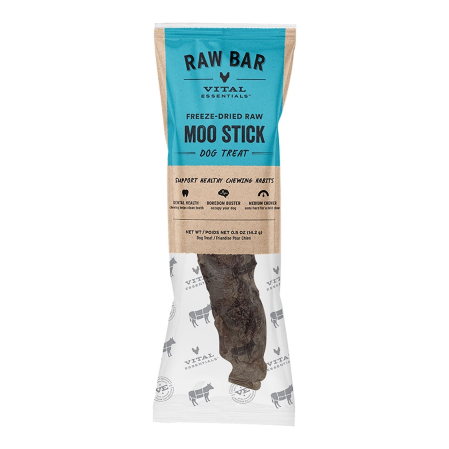 Vital Essentials Dog Raw Bar FD Raw Moo Stick Dog Treat 0.5 oz., 34 ct