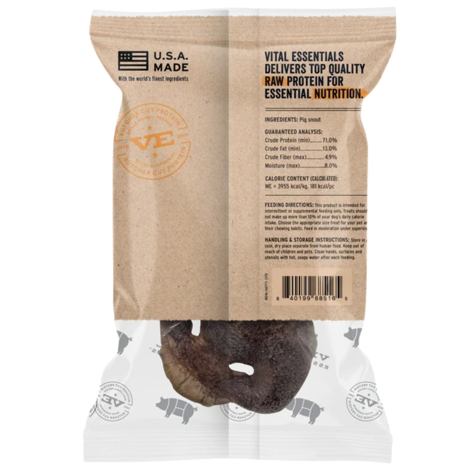 Vital Essentials Dog Raw Bar Freeze-Dried Raw Pig Snout Treat 1oz. - (Case of 34)