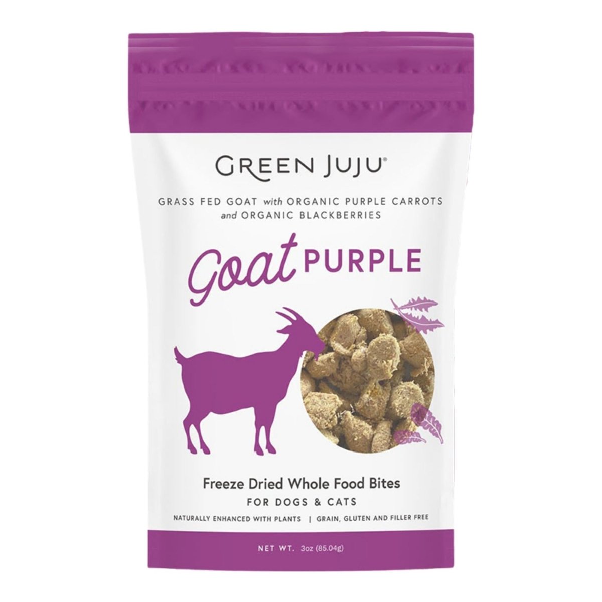 Green Juju Dog Freeze - Dried Goat Purple Topper 3oz. - Pets Perfect