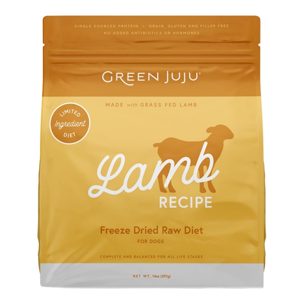 Green Juju Dog Freeze - Dried Raw Lamb 14oz. - Pets Perfect