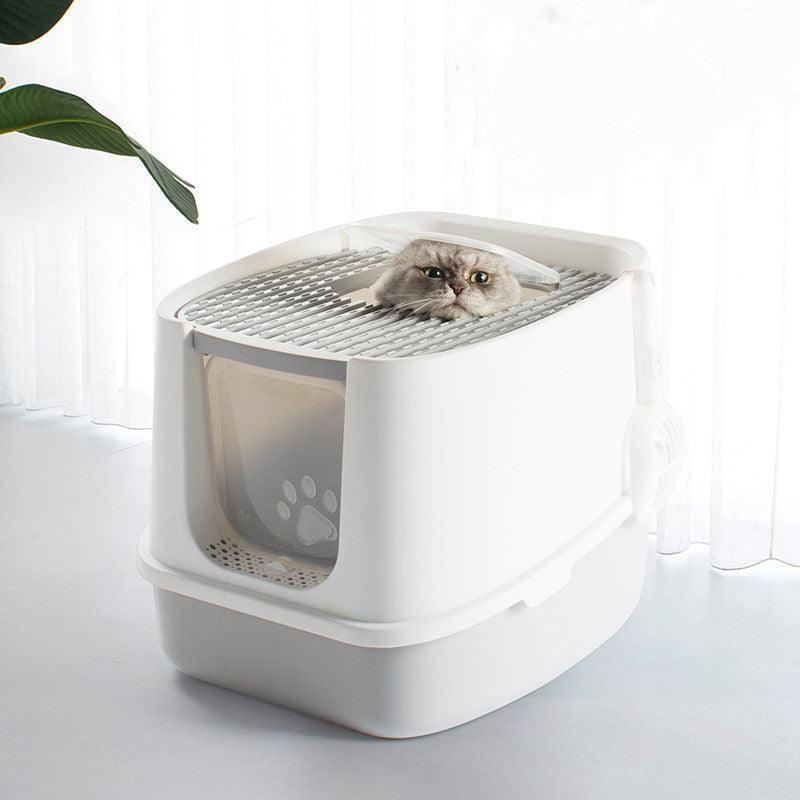 Fashionable Enclosed Cat Litter Box With Anti - Splash Design - Pets Perfect