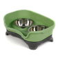 Dog Hugs Cat Pet Double Basin Stainless Steel Bowl Set - Food and Water Dog Bowl - Pets Perfect
