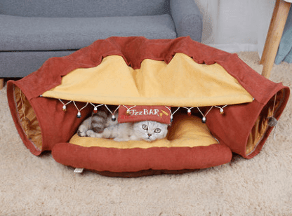 Feline Funhouse Interactive Cat Tunnel - Portable Play Toy For Cats, Rabbits, And Ferrets - Pets Perfect