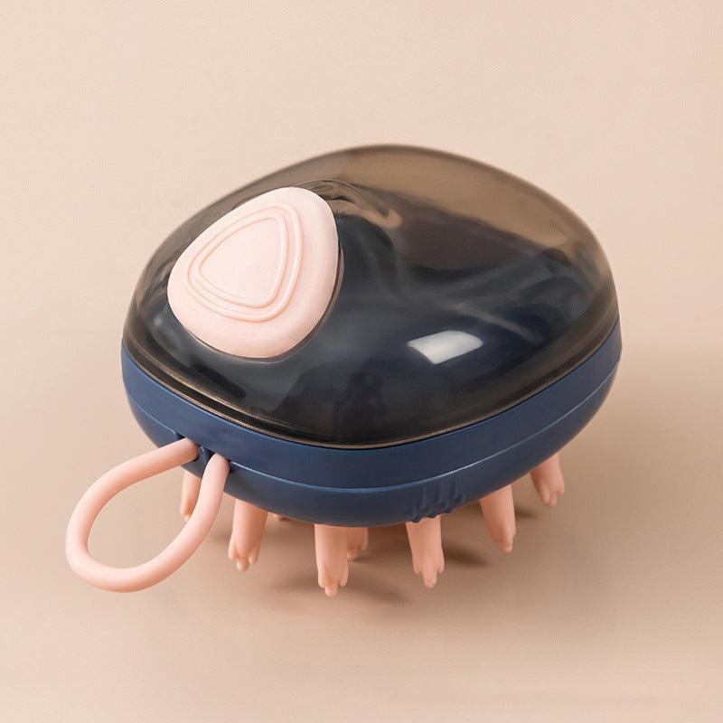 Dog Hugs Cat 2 - in - 1 Dog Bath Brush - Silicone Massage Brush with Shampoo Dispenser - Pets Perfect