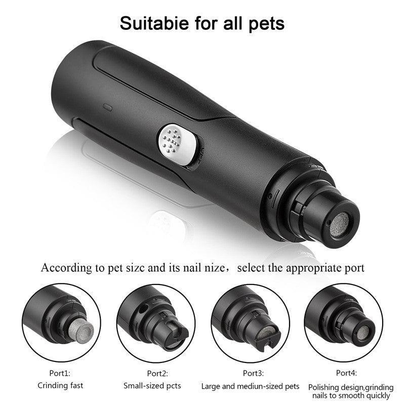 Dog Hugs Cat Rechargeable USB Pet Nail Grinder - Automatic Electric Nail Trimmer for Dogs - Pets Perfect