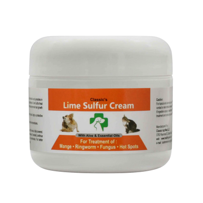 Classic's Lime Sulfur Pet Skin Cream - Dog Skin Treatment for Ringworm, Mange, Hot Spots and Dry Skin - 2 oz