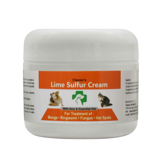 Classic's Lime Sulfur Pet Skin Cream - Pet Care and Veterinary Treatment for Itchy and Dry Skin - Pets Perfect