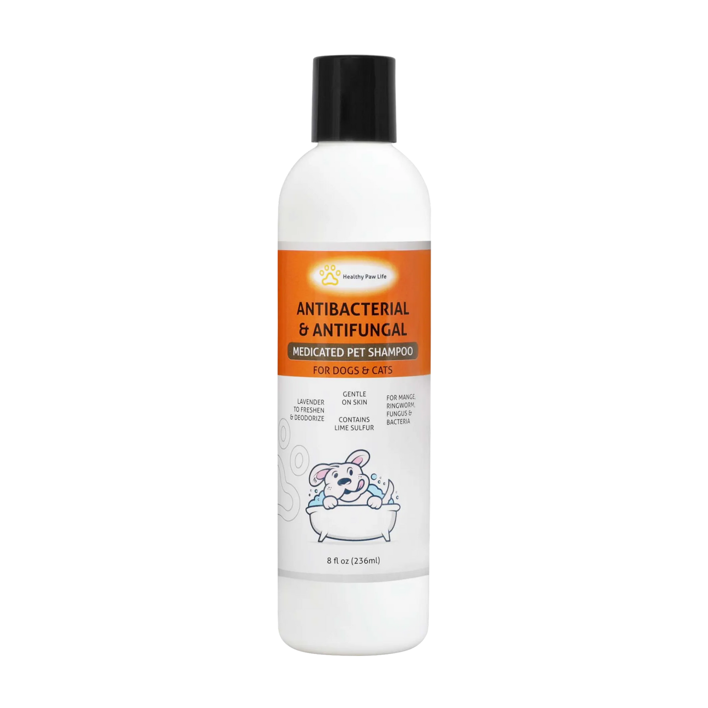 Classic's Lime Sulfur Medicated Dog Shampoo - Antifungal Antibacterial Treatment for Ringworm, Mange and Dry Skin - 8 fl oz