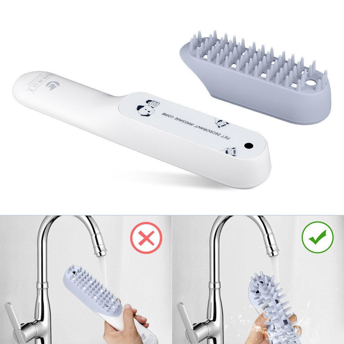 Silicone Massage Brush with Ozone Sterilization - Grooming & Cleaning Comb for Dogs