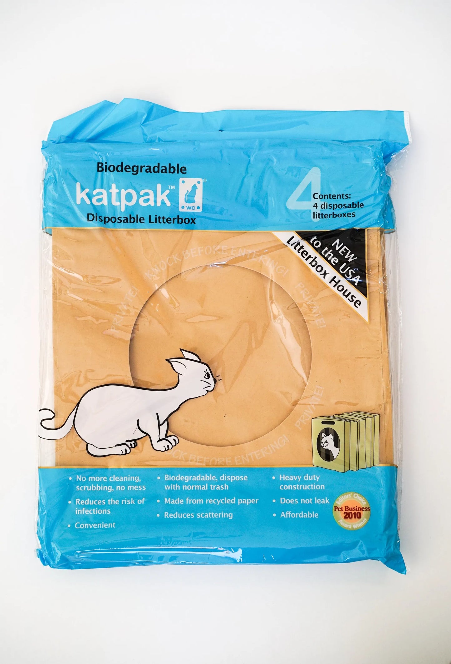 KatPak Biodegradable Litter Box - 4 Pack - Pets Perfect