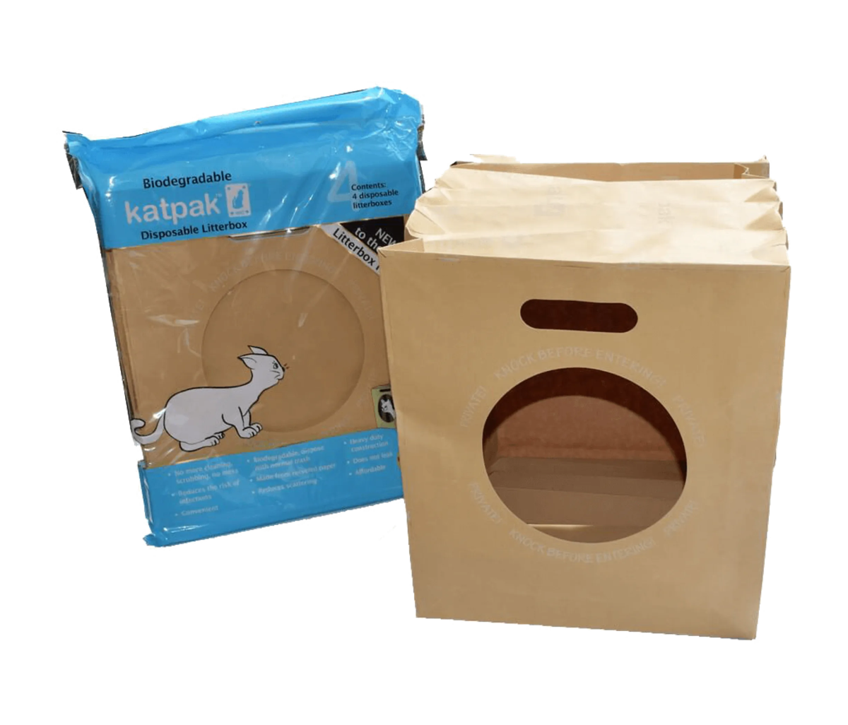 KatPak Biodegradable Litter Box - 4 Pack - Pets Perfect