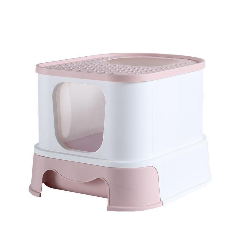 Splashguard Cat Litter Basin - Stylish And Practical Closed Design - Pets Perfect