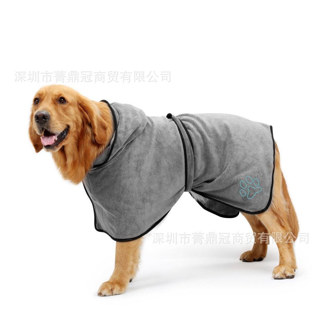 Ultra - Dry Absorbent Dog Bathrobe - Super Soft Fine Fiber Towel - Pets Perfect
