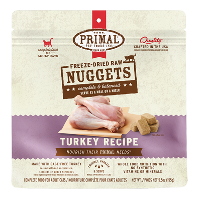 Primal Pet Foods Freeze-Dried Cat Food-, 5.5 oz- Turkey