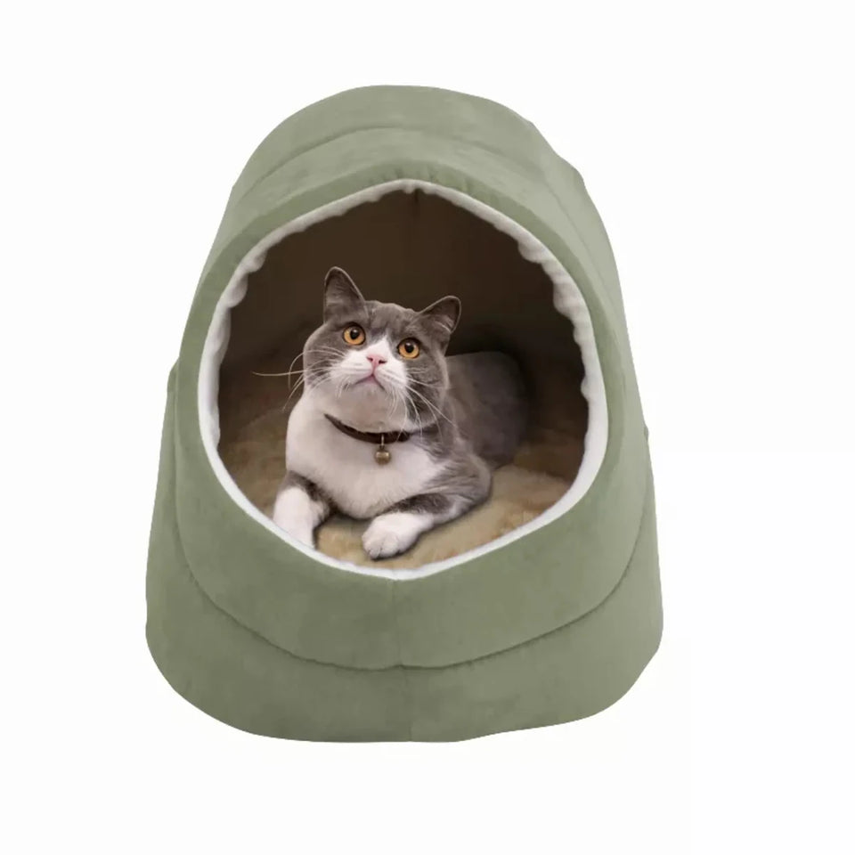 GOOPAWS Cat Cave for Cat and Warming Burrow Cat Bed, Pet Hideway Sleeping Cuddle Cave - Pets Perfect