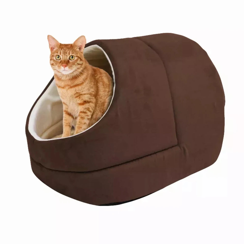 GOOPAWS Cat Cave for Cat and Warming Burrow Cat Bed, Pet Hideway Sleeping Cuddle Cave - Pets Perfect