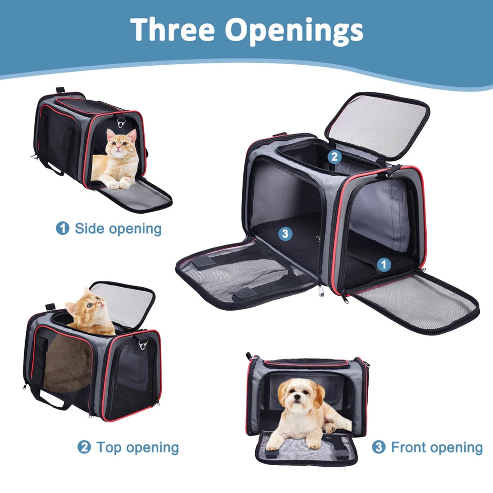 GOOPAWS Soft-Sided Kennel Pet Carrier for Small Dogs, Cats, Puppy, Airline Approved Cat Carriers Dog Carrier Collapsible