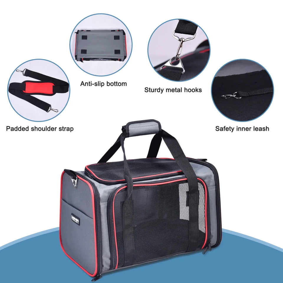 GOOPAWS Soft-Sided Kennel Pet Carrier for Small Dogs, Cats, Puppy, Airline Approved Cat Carriers Dog Carrier Collapsible