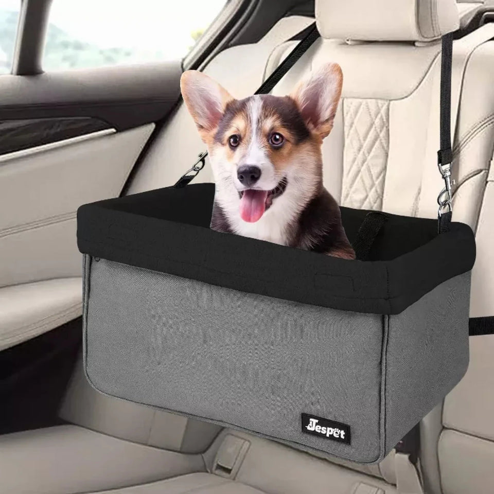 JESPET & GOOPAWS Dog Booster Seats for Cars, Portable Dog Car Seat Travel Carrier with Seat Belt for 24 lb Pets - Pets