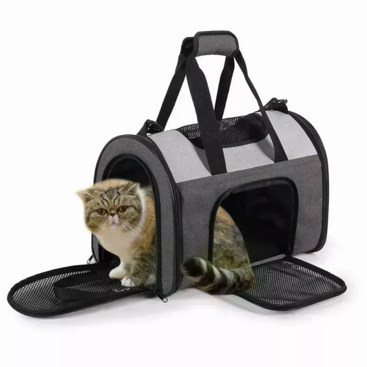 JESPET Collapsible Pet Carrier - Soft Kennel for Small Dogs and Cats with Dual Entry