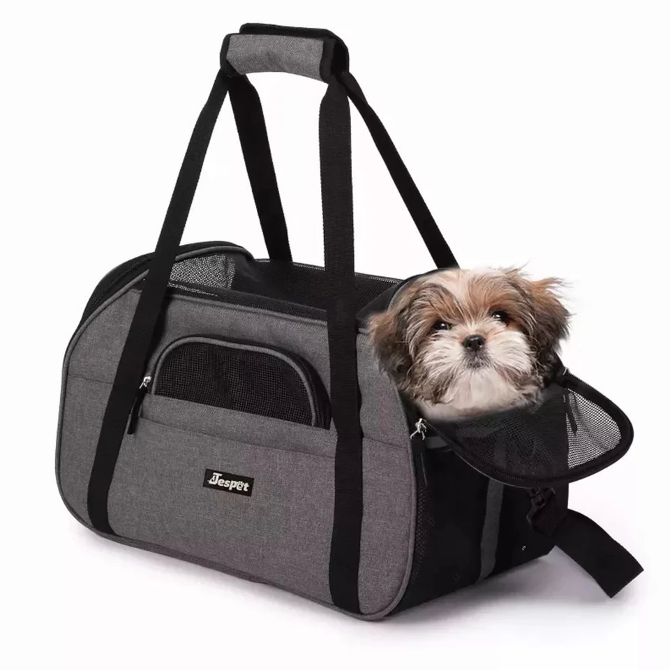 JESPET Soft-Sided Collapsible Pet Carrier for Dogs & Cats - Pets Perfect