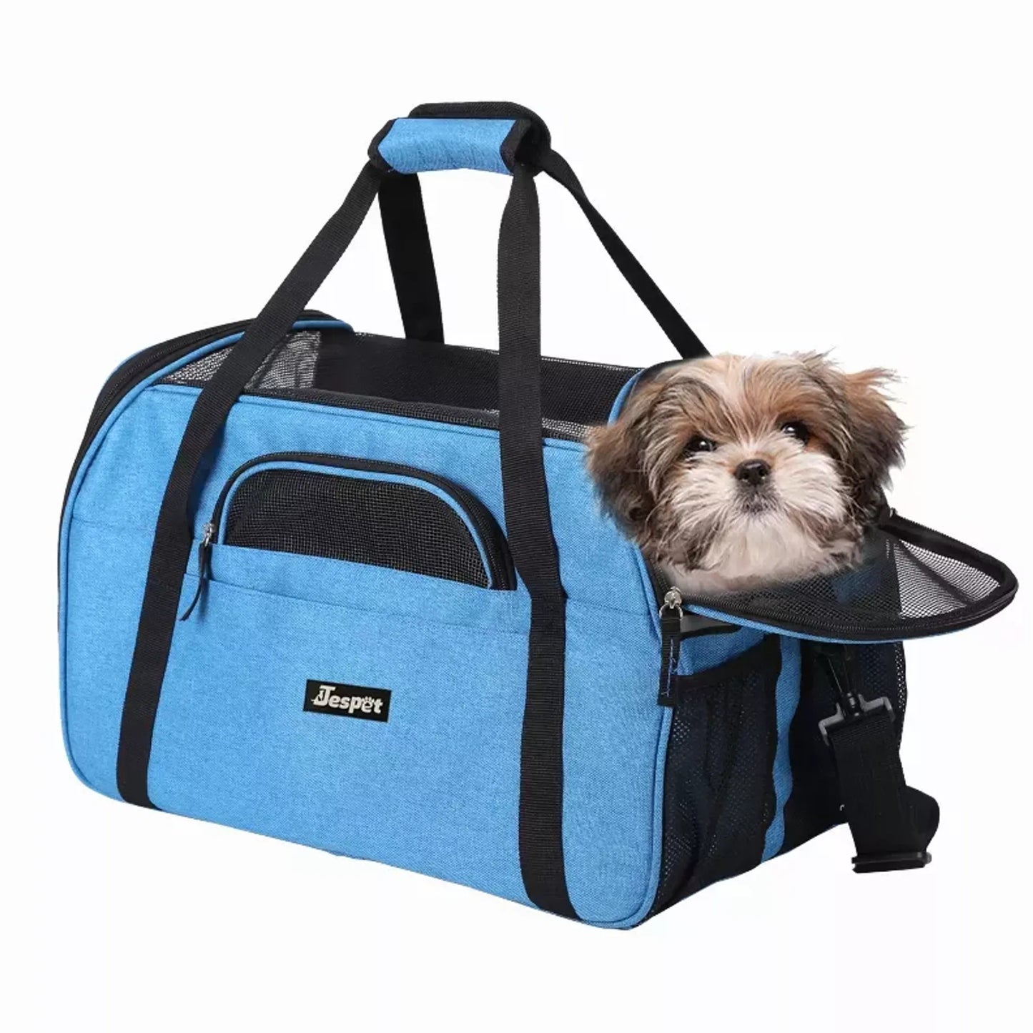 JESPET Collapsible Pet Carrier - Soft Kennel for Small Dogs and Cats with Dual Entry
