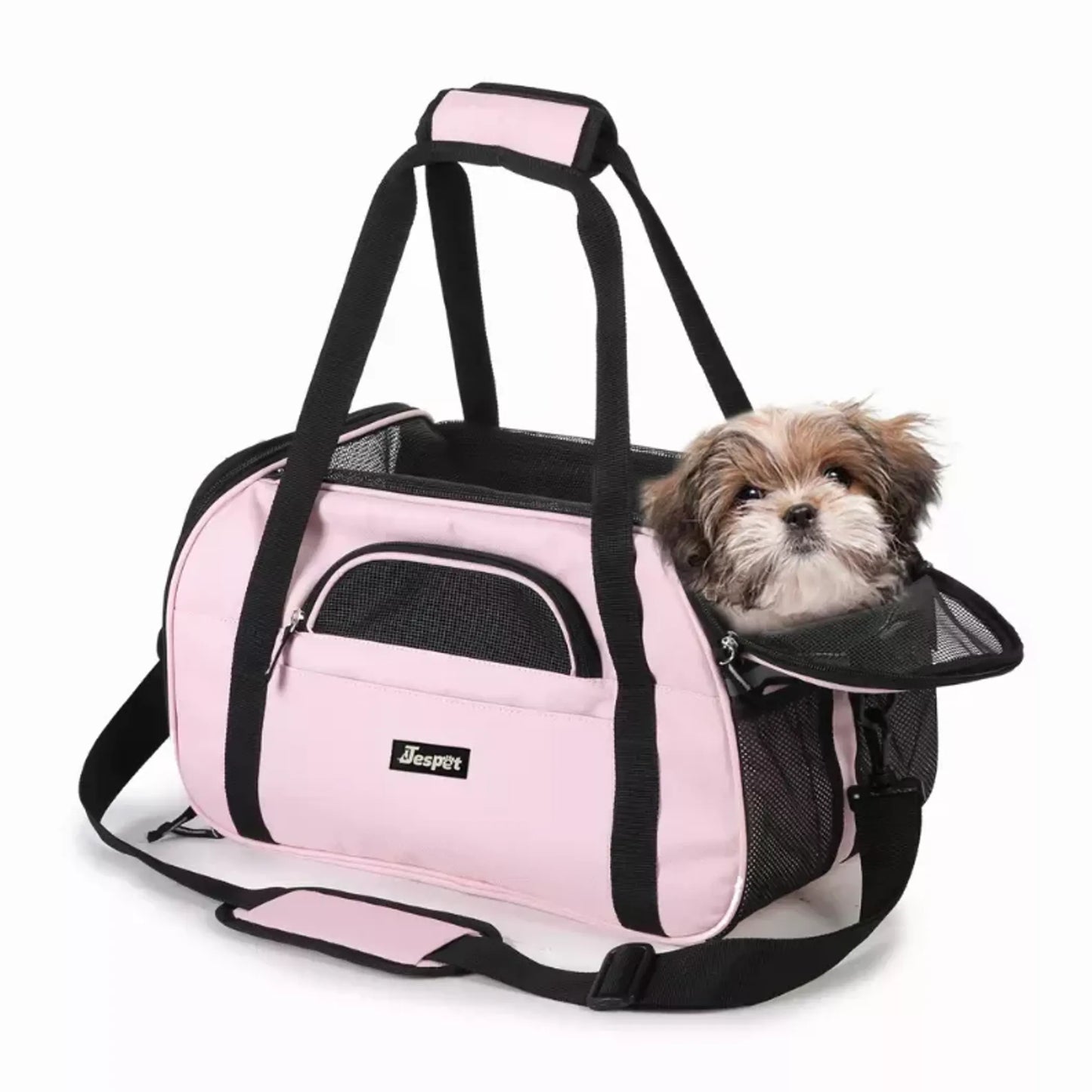 JESPET Collapsible Pet Carrier - Soft Kennel for Small Dogs and Cats with Dual Entry