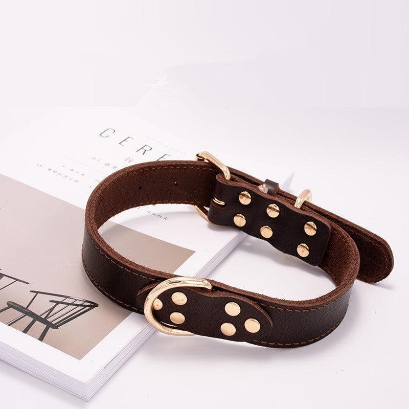 Petpals ComfortFit Adjustable Leather Dog Collar - Durable & Stylish for All Breeds - Pets Perfect