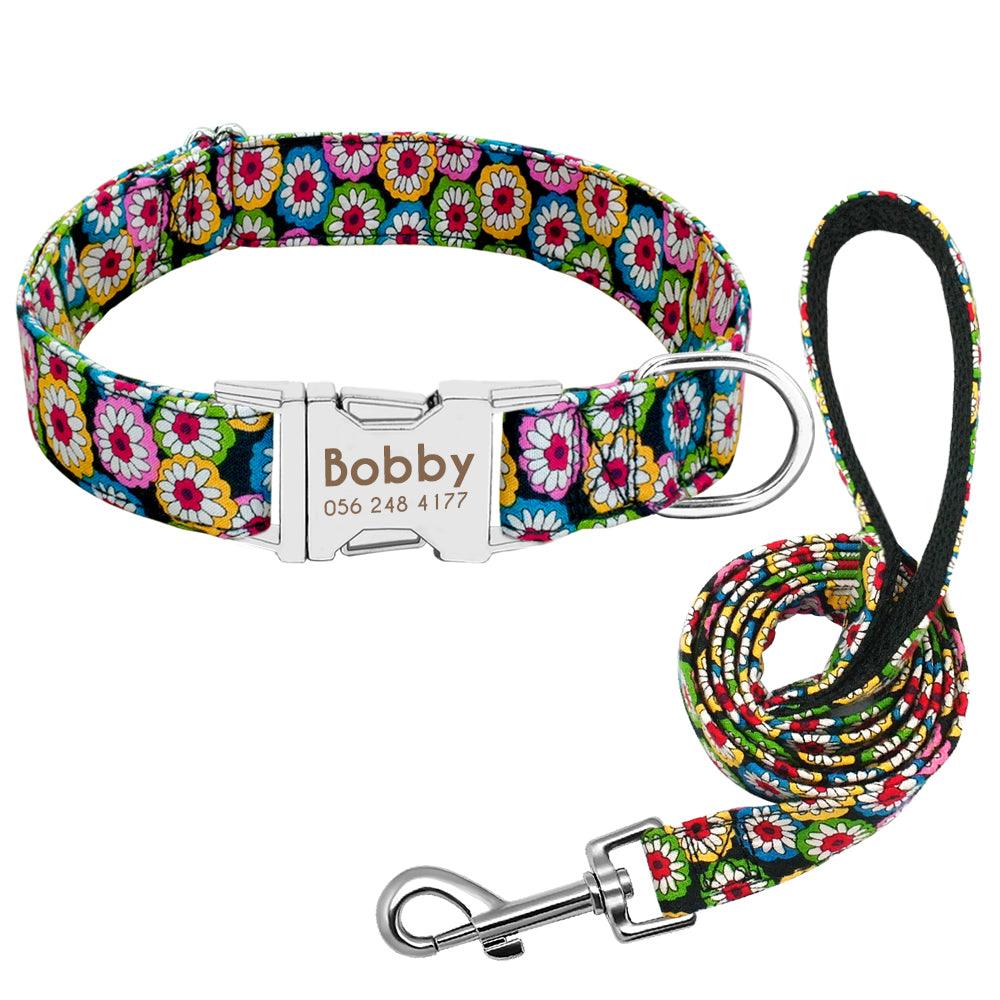 Personalized Engraved Dog Collar - Custom Nylon ID Collar with Name & Contact Details