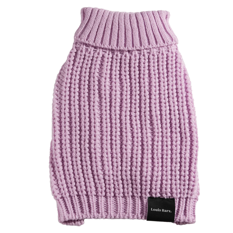 Louis Barx Perfect Knit Turtleneck Dog Sweater - Coca Mocha & Lilac - Pets Perfect