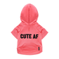 The Everyday Hoodie - "Cute AF" | Zip-Up Dog Hoodie