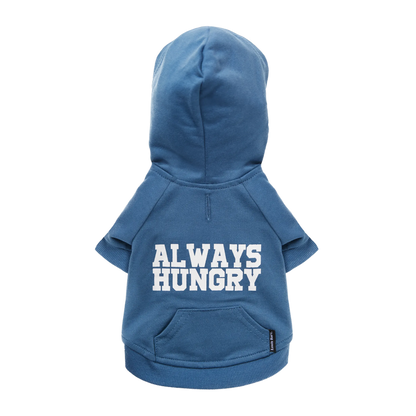 Louis Barx Everyday Dog Hoodie - Always Hungry, Blueberry Blue