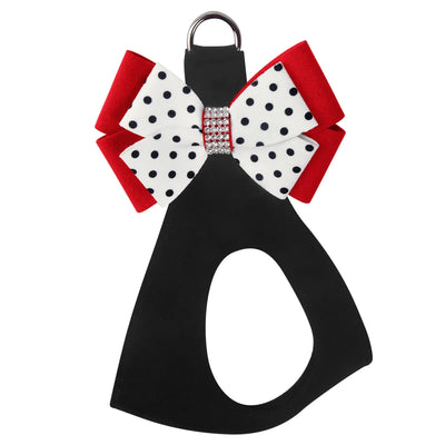 Susan Lanci Designs Minnie Double Nouveau Bow Step in Dog Harness, Black/LARGE