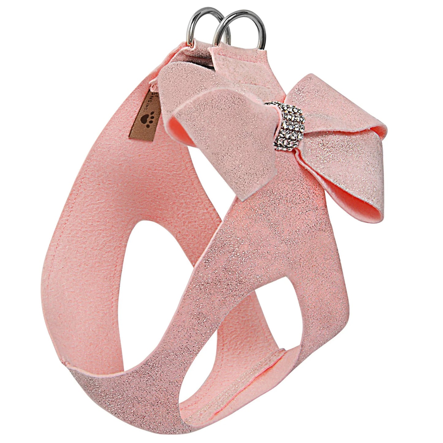 Susan Lanci Designs Puppy Pink Glitzerati Nouveau Bow Step In Harness - Pets Perfect