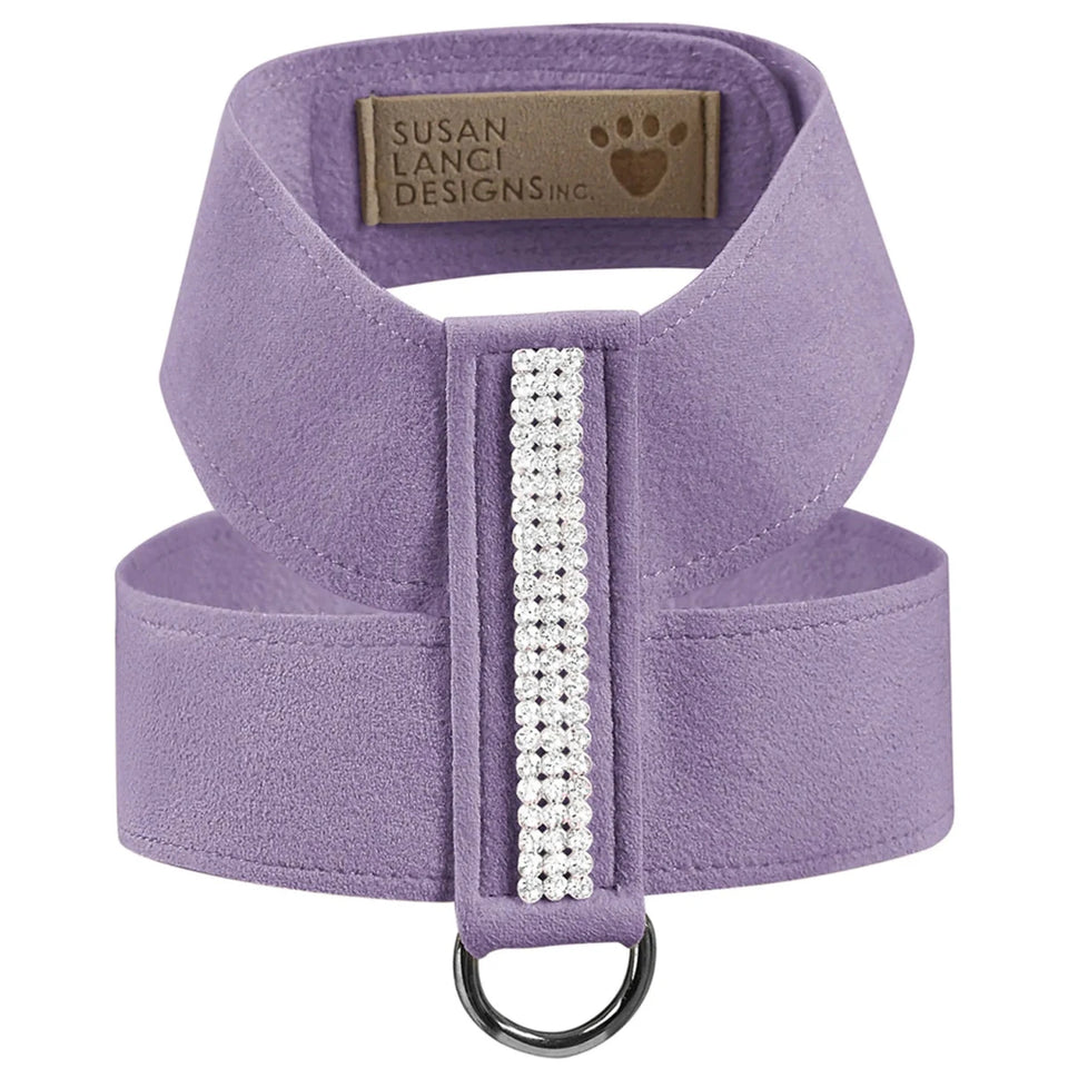Susan Lanci Designs 3 Row Giltmore Crystals Tinkie Dog Harness, French lavender/MEDIUM, view 18