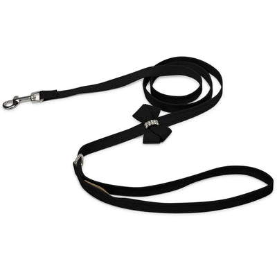 Susan Lanci Designs Nouveau Bow Dog Leash, Black/4 FT