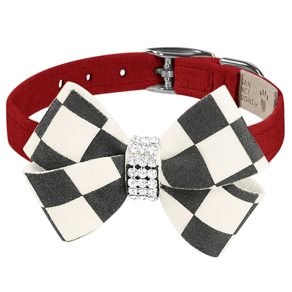 Susan Lanci Designs Windsor Check Nouveau Bow Dog Collar, view 22