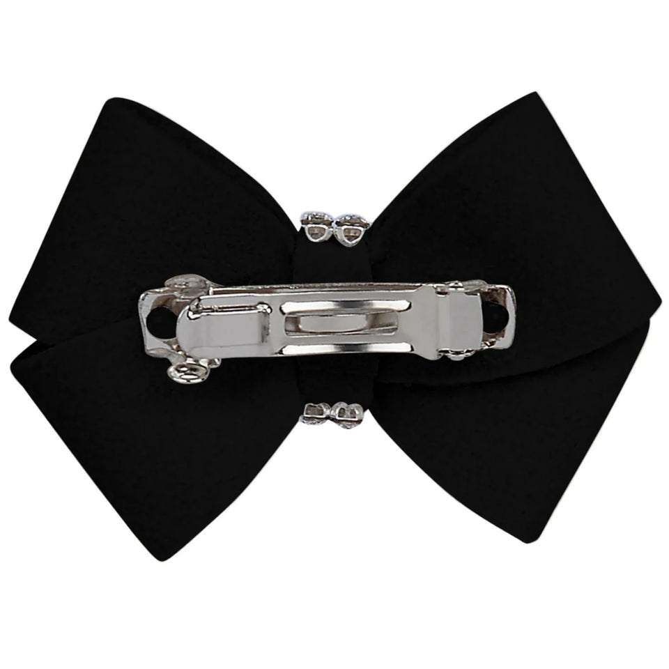 Susan Lanci Designs Nouveau Bow - Crystal Ultrasuede Dog Hair Bow, view 13