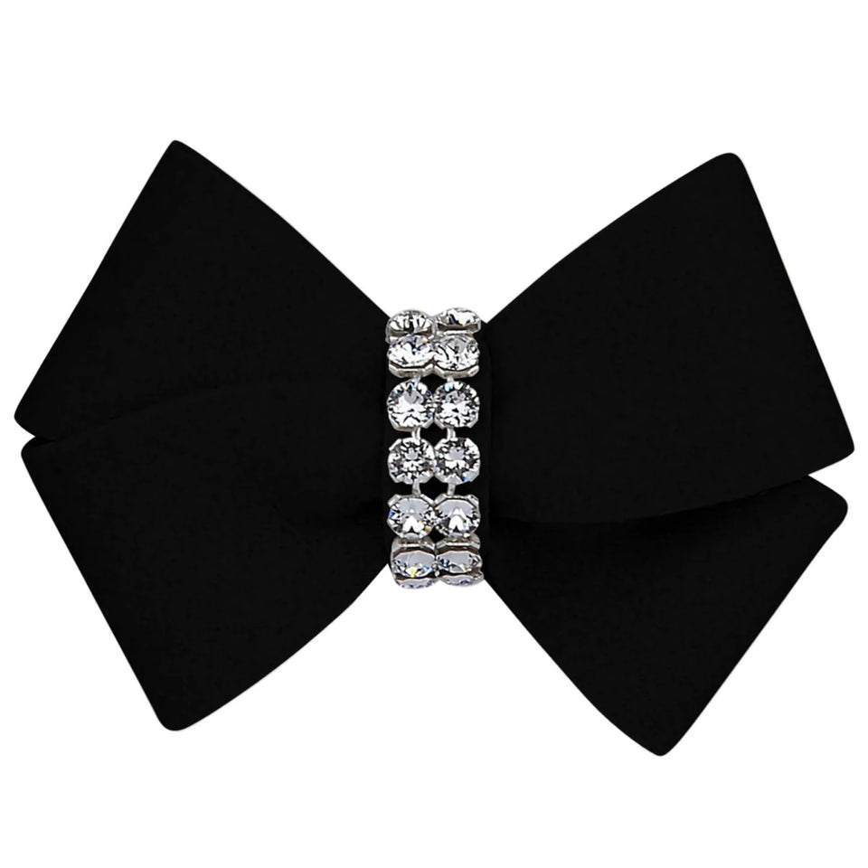 Susan Lanci Designs Nouveau Bow - Crystal Ultrasuede Dog Hair Bow, French lavender/XS, view 3