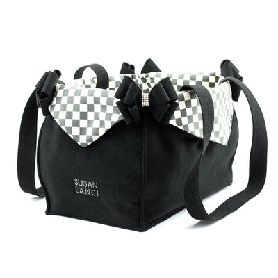 Susan Lanci Designs Black Double Nouveau Bow Luxury Carrier with, 1/1