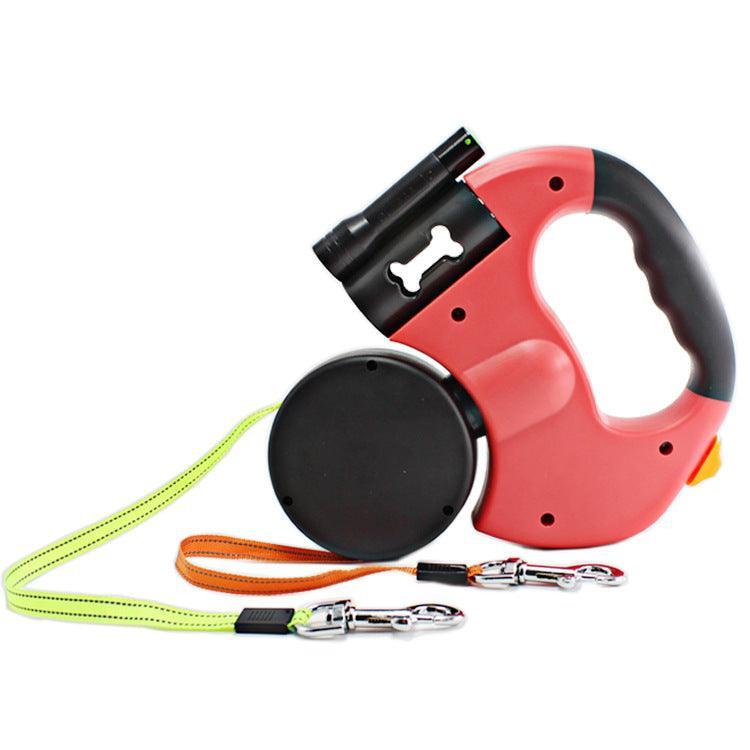 The Ultimate Dual - Headed Pet Leash: Retractable, Rotatable, And Illuminated - Pets Perfect