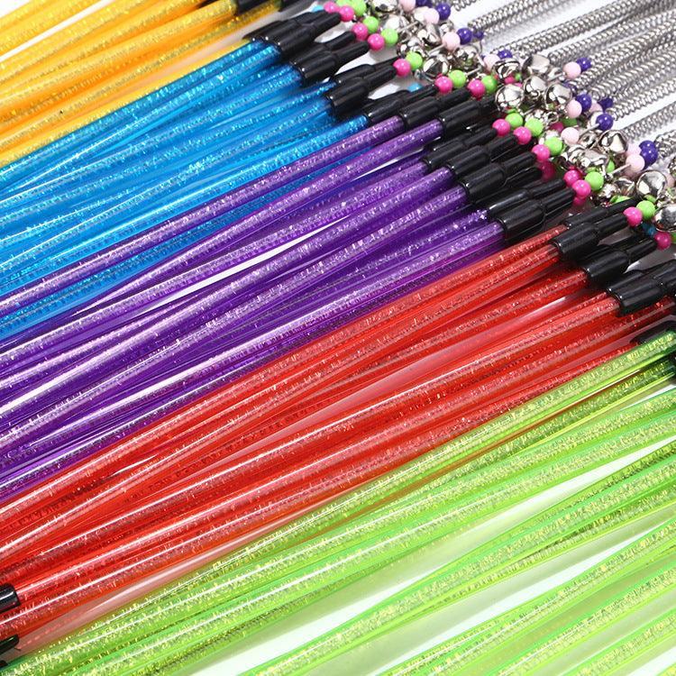 Playful Paws: Feathered Spring Cat Toy With Colorful Beads