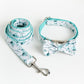 Tropical Leaf Bow Tie Dog Collar and Leash Set - Stylish Cotton Collar with Quick - Release Buckle - Pets Perfect