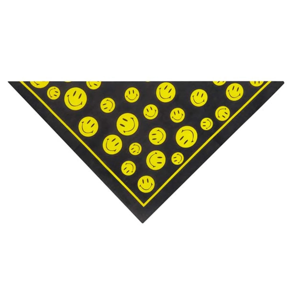 Top Performance Smiley Face Dog Bandana - Black, 1