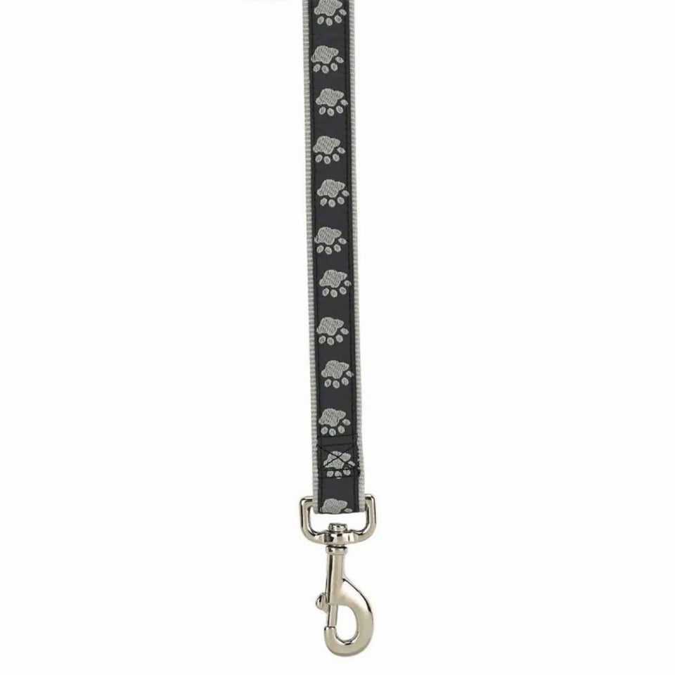 CC TwoTone Pawprint Lead 4Ftx5/8 in Black