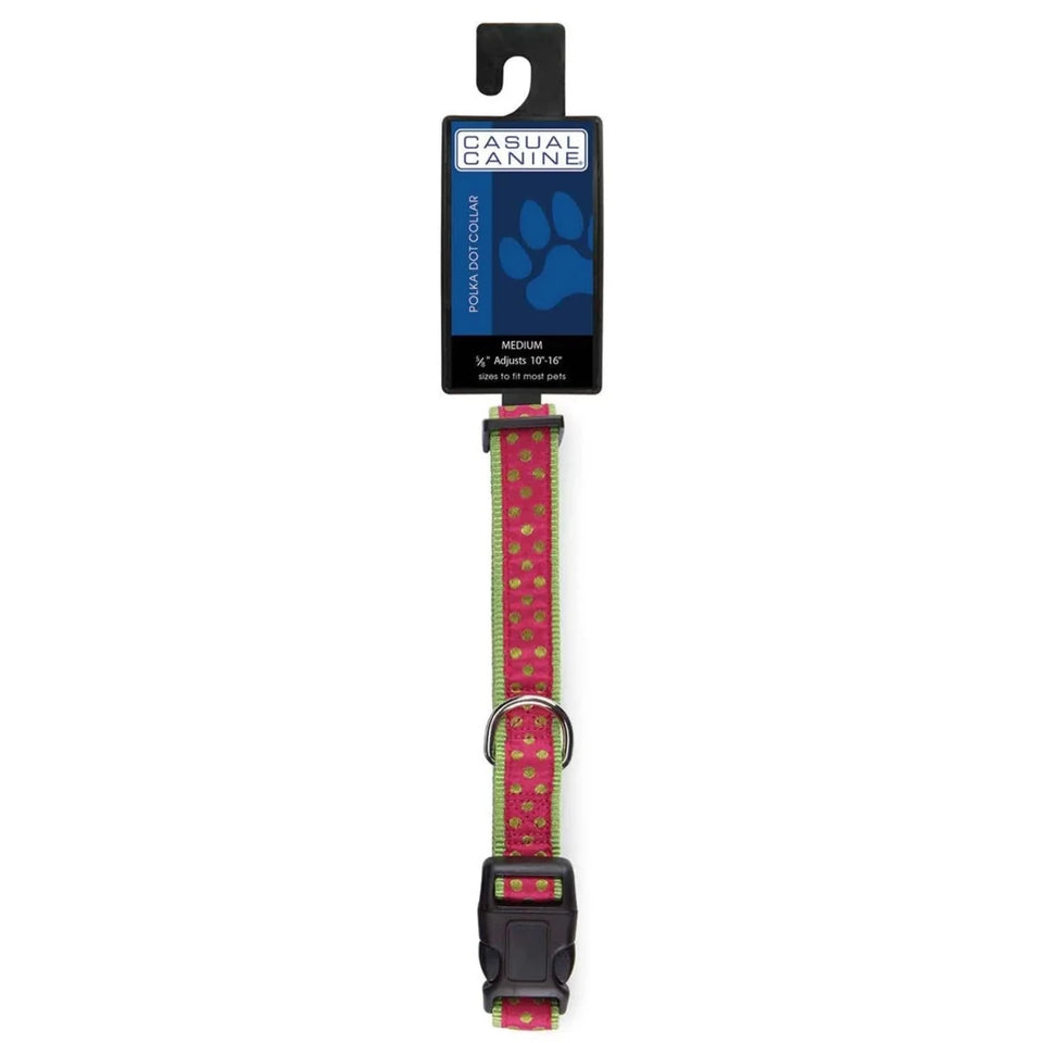 CC Polka Dot Dog Collar 10-16 in Grn, view 7