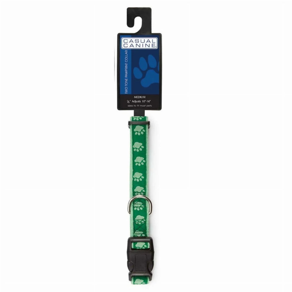 CC TwoTone Pawprint Dog Collar 10-16 in Black, view 9
