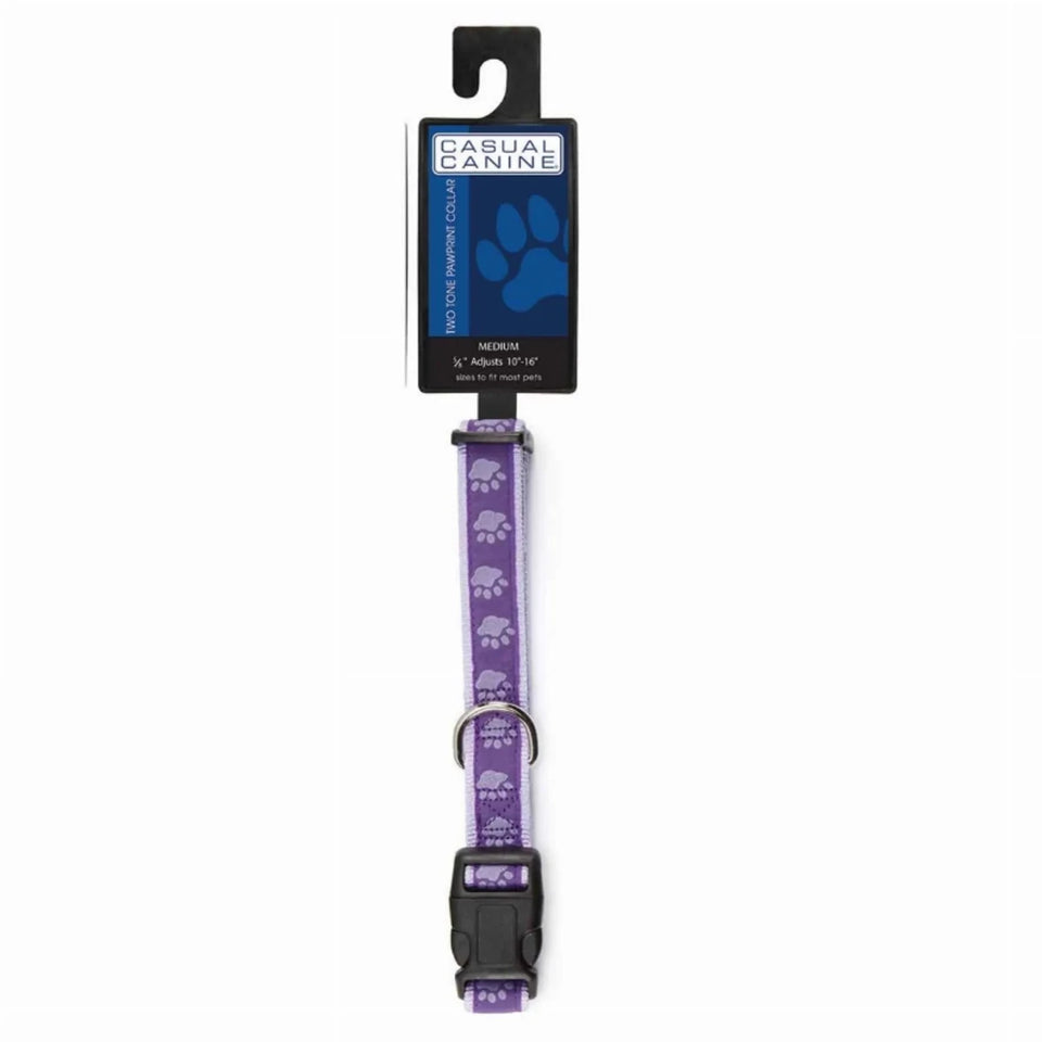 CC TwoTone Pawprint Dog Collar 10-16 in Black, view 11